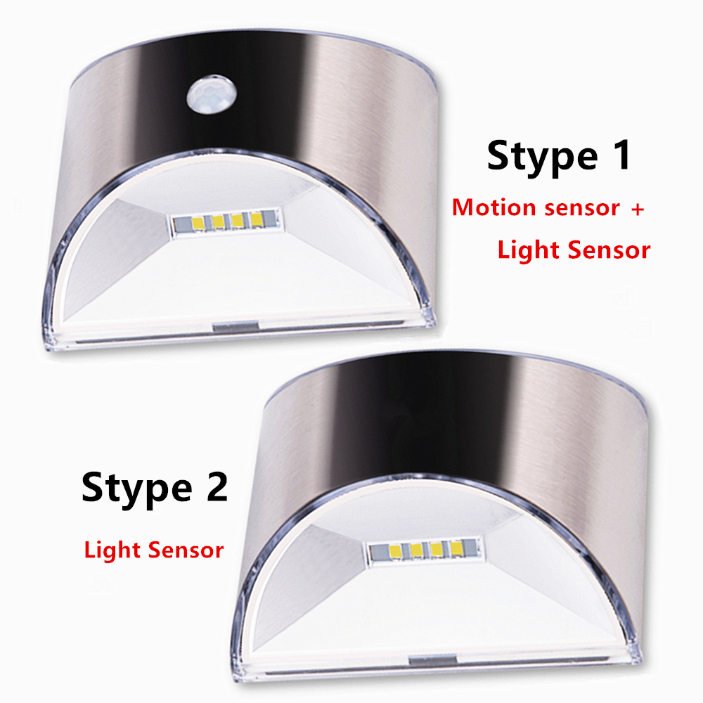Fence Solar Powered PIR Motion Sensor Light Stainless Steel LED Lighting and Circuitry Design Residential ROHS Ce 1-year 10000