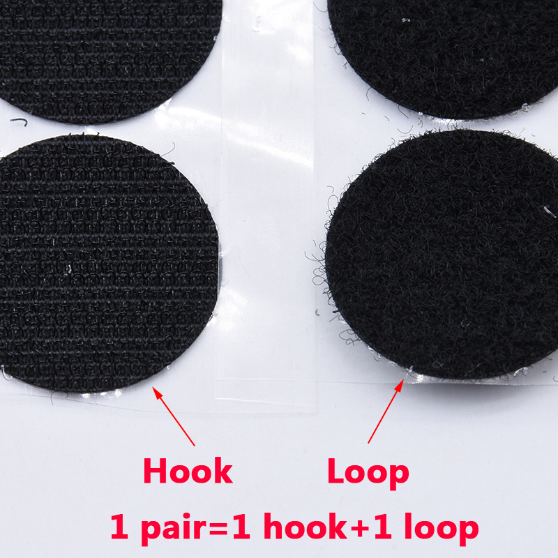 High Quality Self-Adhesive Nylon Hook and Loop Dots with Polyester Film Customized Round Sticky Dot with Back Glue