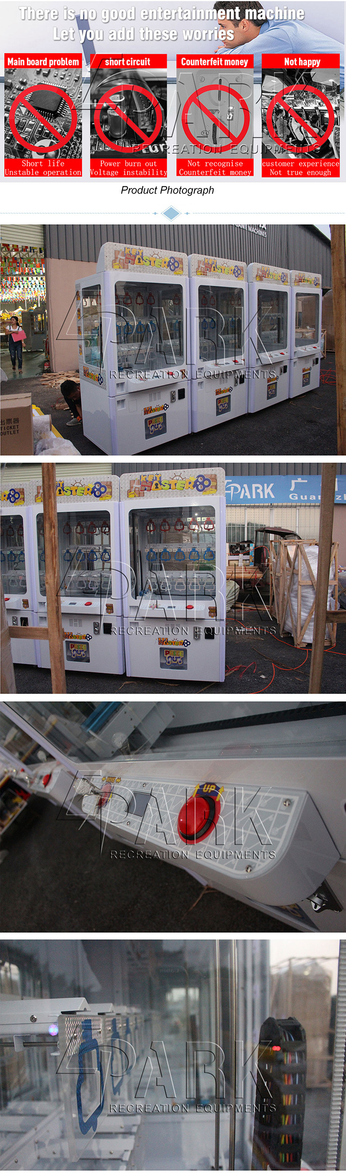 Key Master Arcade Doll Vending Crane Game Machine For Shopping Mall