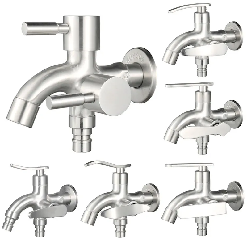 Modern Double Outlet Down Kitchen Mixer Sink Faucets ForWashing Machine Basin