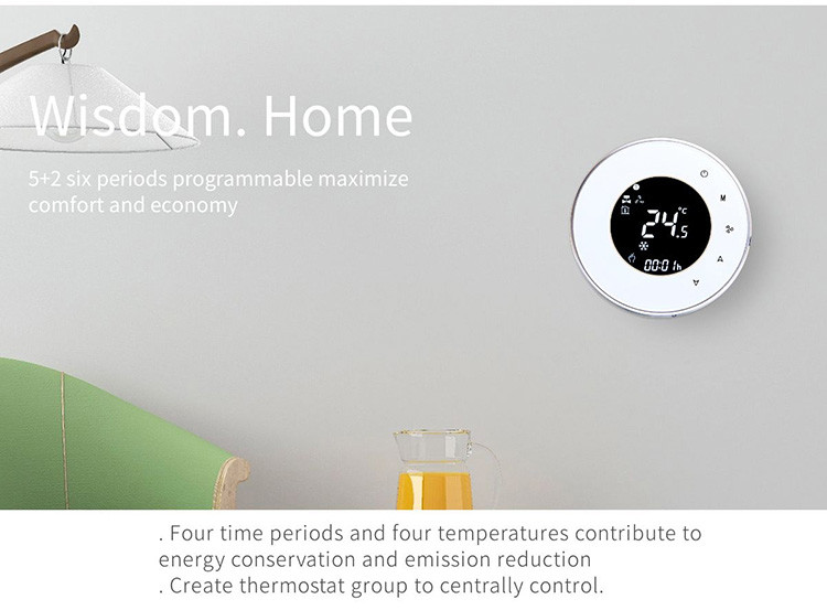 Home Backlight Circular AC Touch Screen Smart Wireless Thermostat Remote Control