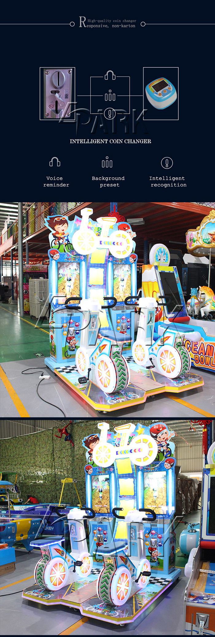 Fun Exercise Sit Down Game Indoor Bike Simulator With One Year Warranty