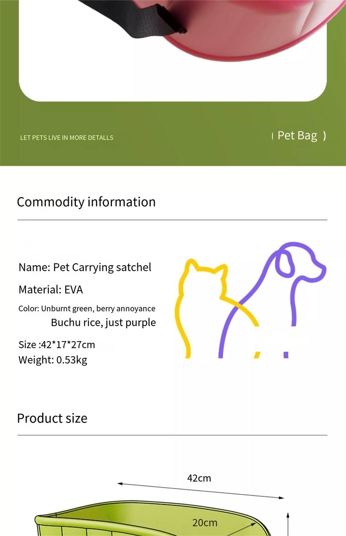 Portable Breathable Pet Shoulder Bag For Outings Large-Capacity EVA Cross-Body