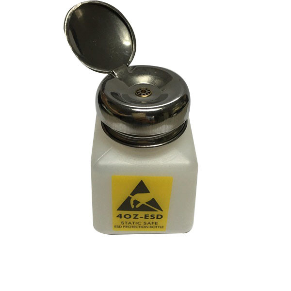 HDPE Surface Coating ESD IPA Dispenser 4OZ 6OZ 8OZ With Stainless Steel Cap