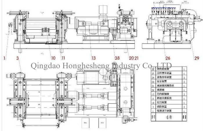 45KW 560x1000mm Xk450/560/610/660 Two Roll Open Mixing Mill Machine With Stock Blender High Efficiency