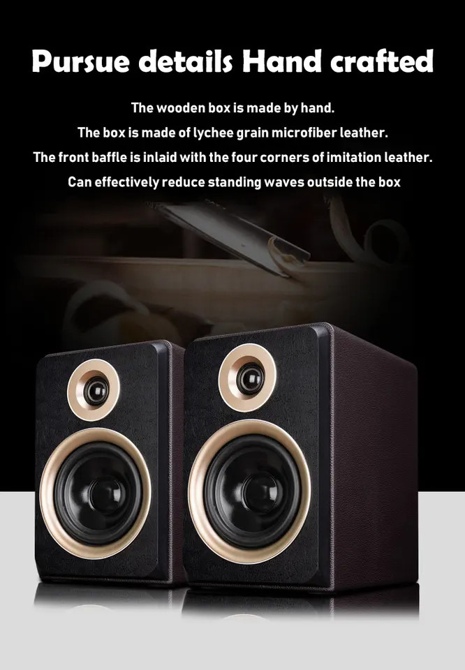 4 Ohms Bluetooth Hifi Bookshelf Speakers 2 Way Multifunctional