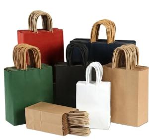 Buy cheap Bio Degradable Customizable Kraft Paper Bag With Handle Gift Bag Eco Friendly Shopping Paper Bag product