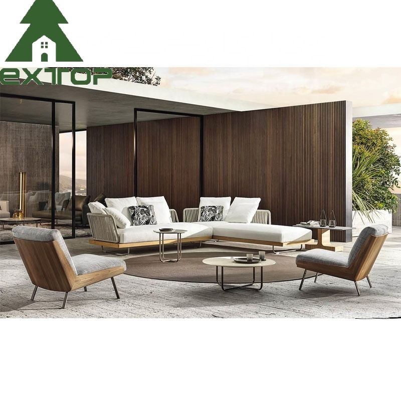 Rope Outdoor Poolside Sectional Sofa Set Large Bulk Luxury Garden Sets