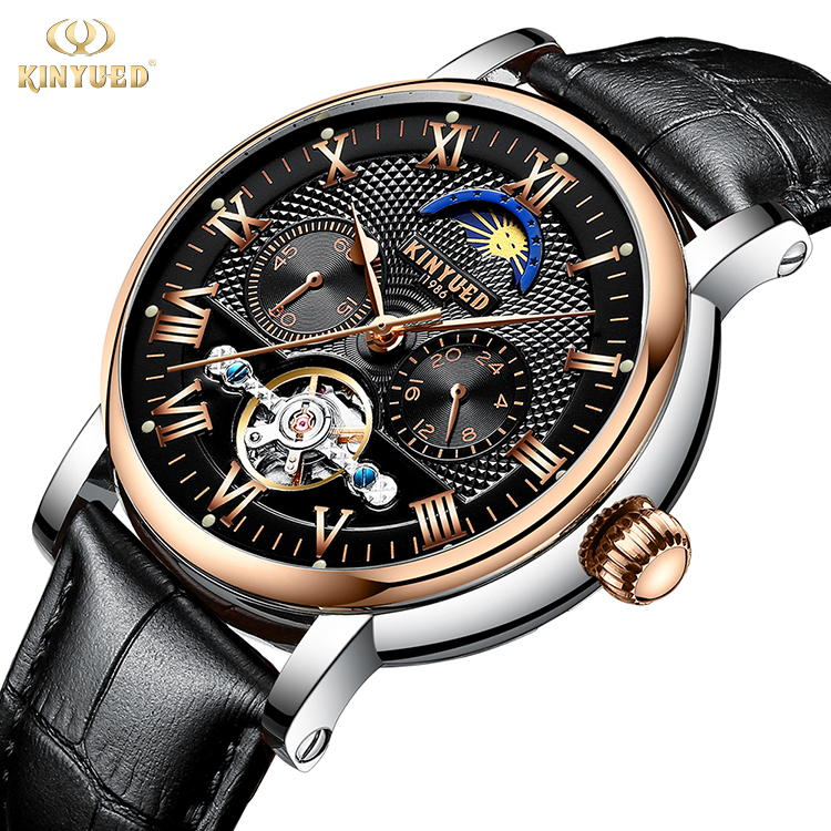 Durable Genuine Leather Wrist Watch Automatic Movement Stable Movement