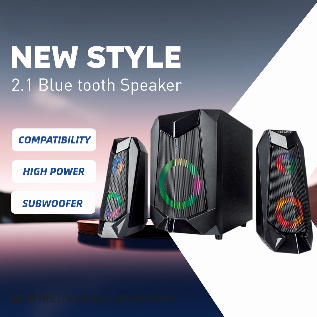 RGB LED Lighting 2.1 Channel Speakers Audio System SKD for Professional Surround Sound