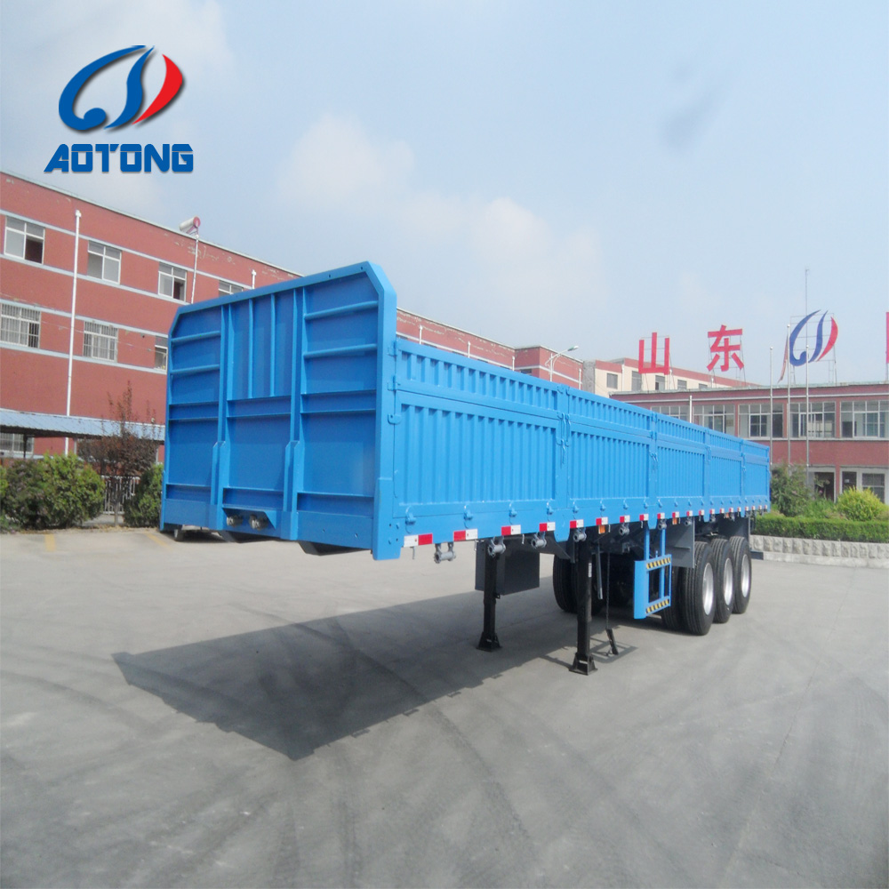 50 Ton Capacity Low Boy Truck Semi Trailer with Hydraulic Ramp and Main Beam Q345B