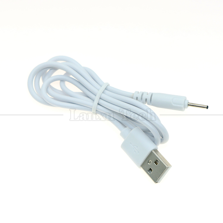 Customized 1M 2M 3M White Black Charging USB to DC 2.0 X 0.6 mm Charger Cable for Vibrator Speaker Headphones