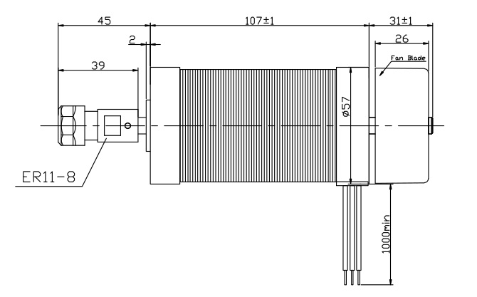 JK57BLS04-19 High Speed Spindle Motors , High Rpm Brushless Dc Motor Micro Brushless Motor Lightweight 0
