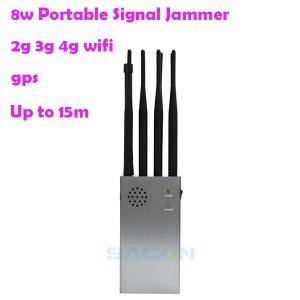 China 8000mAH 15m Portable Cell Phone Signal Interrupter 315 433 on sale