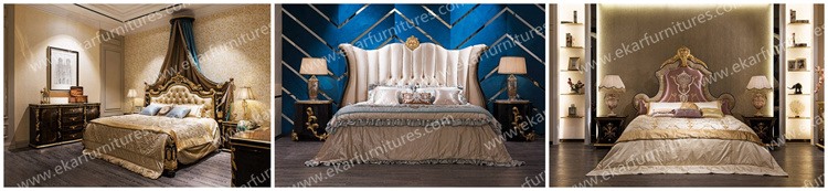 kingbed Furniture for bedroom modern royal luxury master wooden bed TA-028