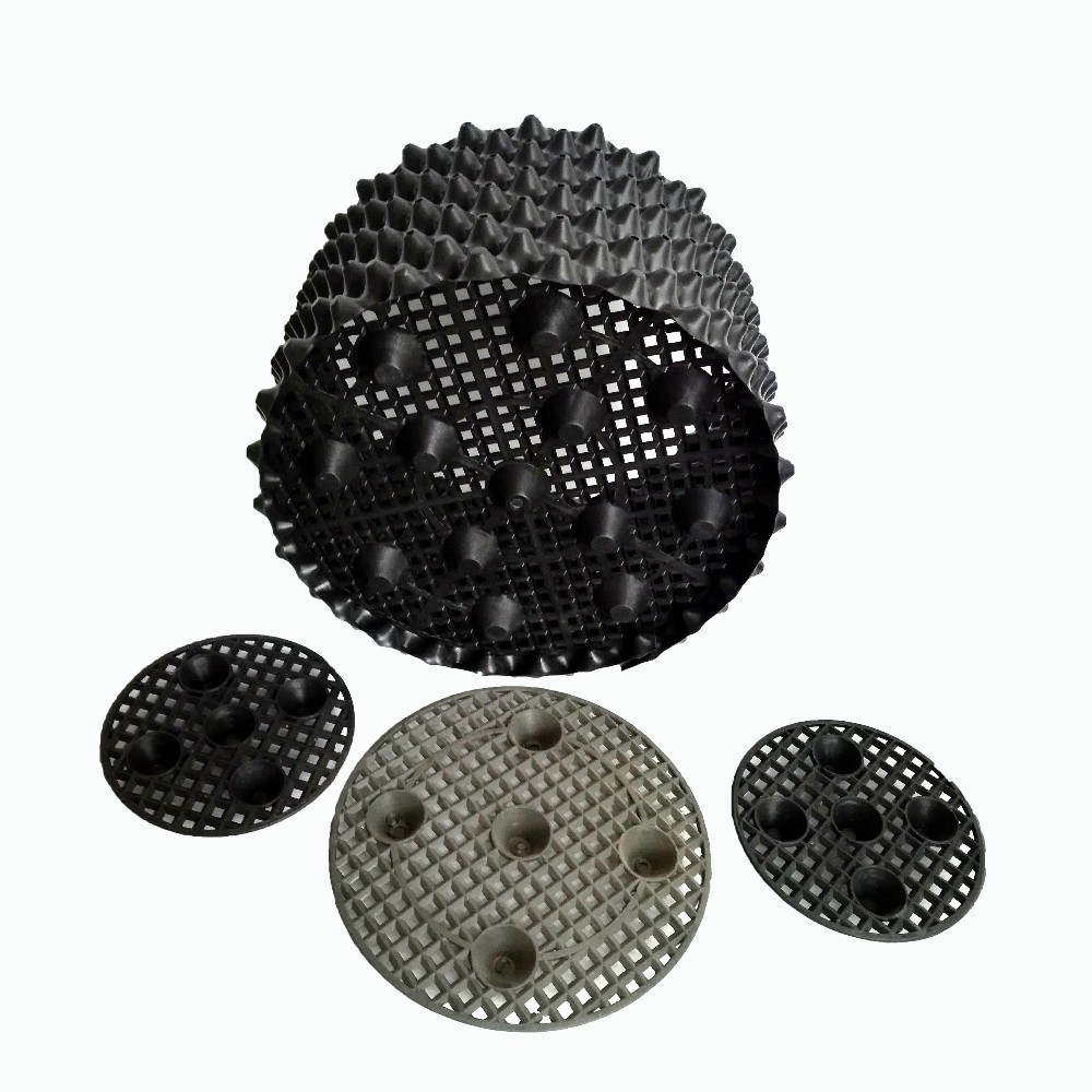 Aeration root pot mall holes in the form of cones throughout the sides of the container