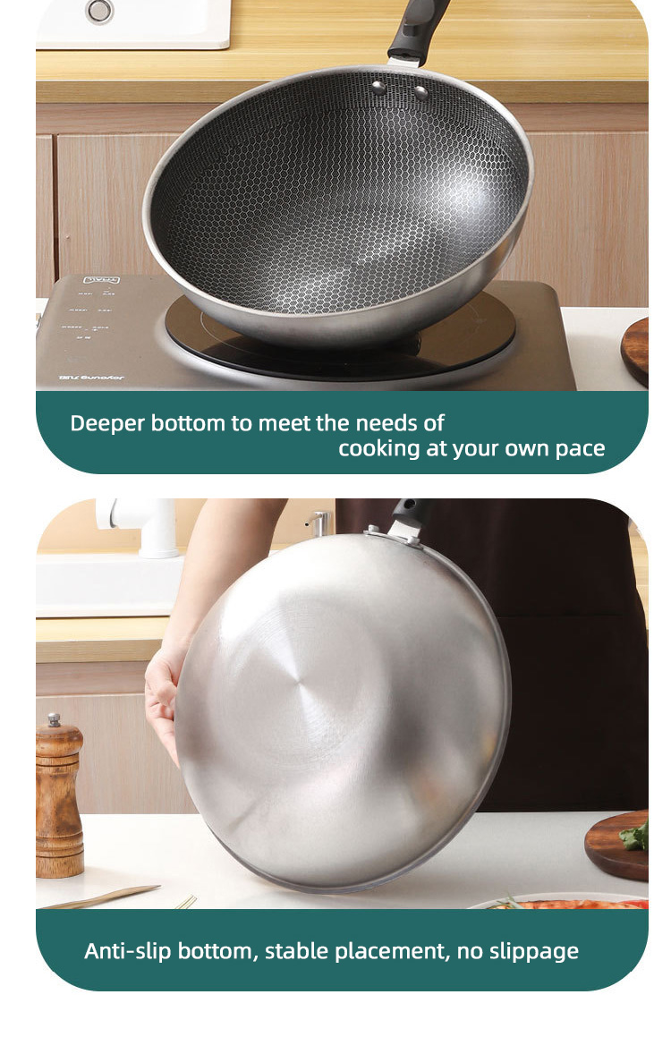 Silver Cooking Kitchen Metal Cooking Pan Glass Cover Non Stick Frying Pan