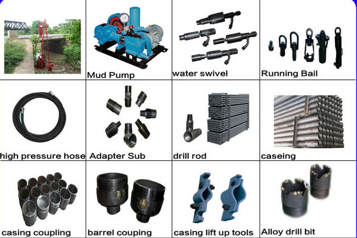 400mm XY-2B Hydraulic Drilling Rig / Water Borewell Machine with 300KN Winch Lifting Force