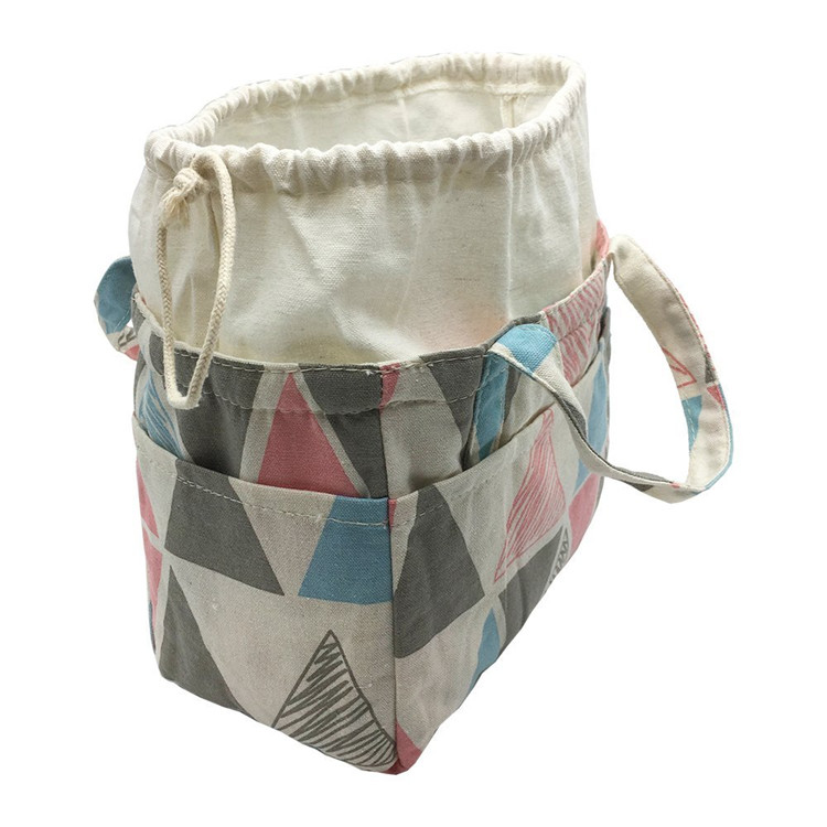 Compact 6 Can Cooler , Drawstring Insulated Lunch Box With Hard Plastic Liner