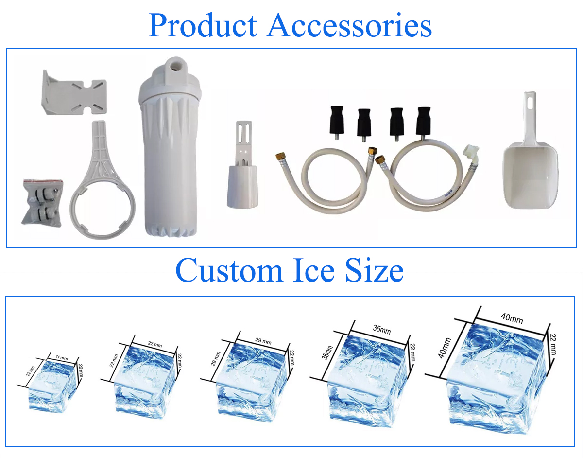 1245*645*760mm Commercial Automatic Ice Cube Machine in Latest Model 700kg-1000kg/24h