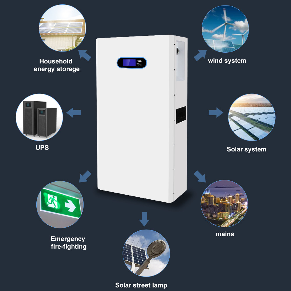 Power Wall Mounted LiFePo4 Energy Storage Battery 48v 100ah Lithium Battery Solar