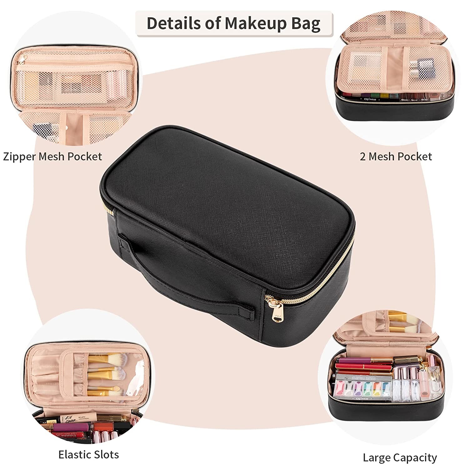 Small Cosmetic Portable Travel Makeup Bag 1000PCS For Women Brush Organizer Pouch