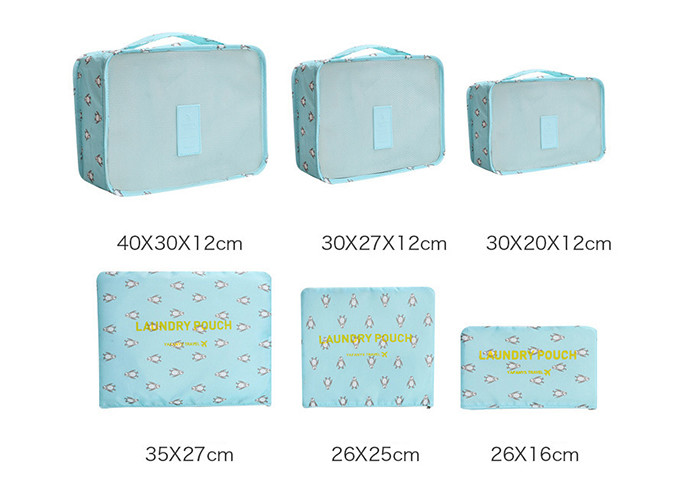 Cartoon travel storage bag 6pcs set luggage sorting sub-bags clothing travel bag