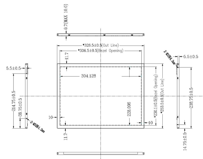 15 Inch DV150X0M-N10 BOE Industrial TFT LCD Display LVDS 1024x768 Pixel 350 Nits