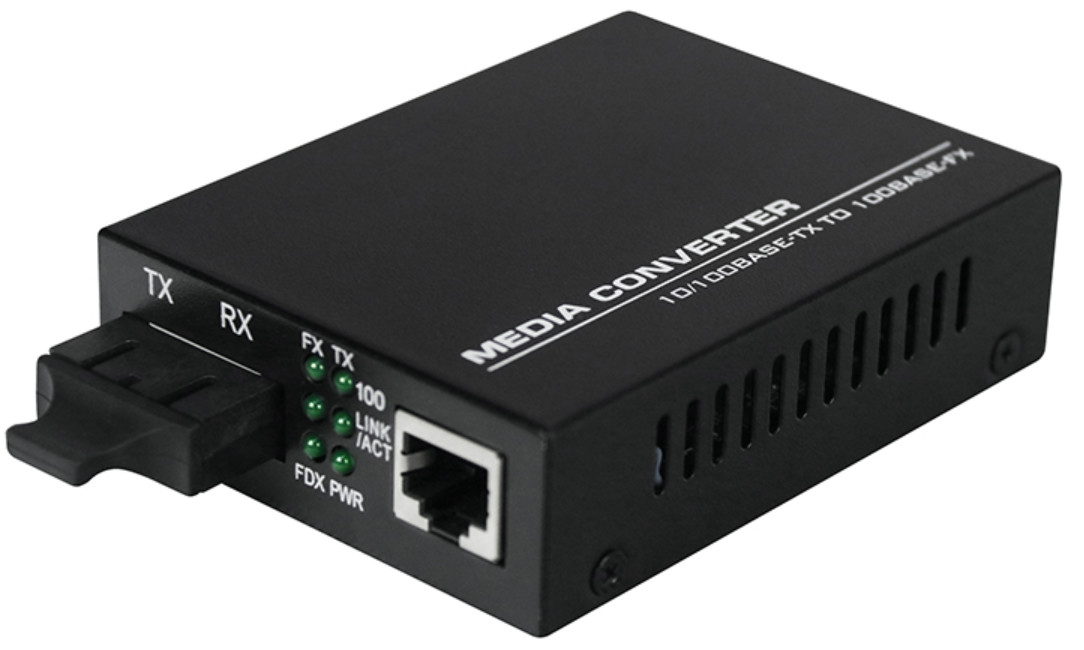 MDIX SM SC Fiber Optical Converter 20km Fiber Optic To Rj45 Media Converter