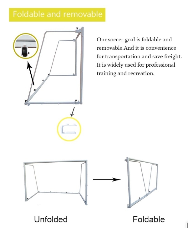 Nylon Aluminum Soccer Goal Net Soft Net Steel Football Goals