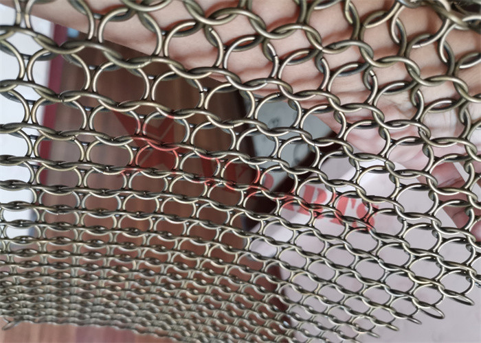 Brass Ring Mesh Curtain For Halls Space Divider 1.5 x 15 mm