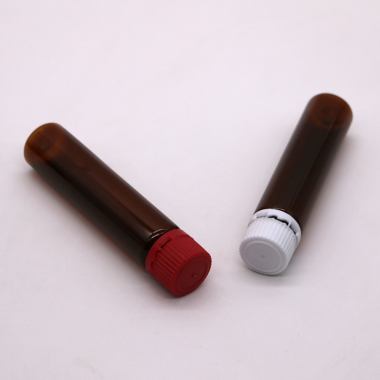 20ML/20CC Slim Smooth Amber Plastic Oral Liquid Bottle with Tamper Proof Cap For in Liquid Medicine