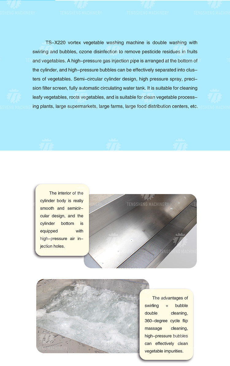 180KG 304 stainless steel eddy current vegetable washing machine Eddy current cleaning machine