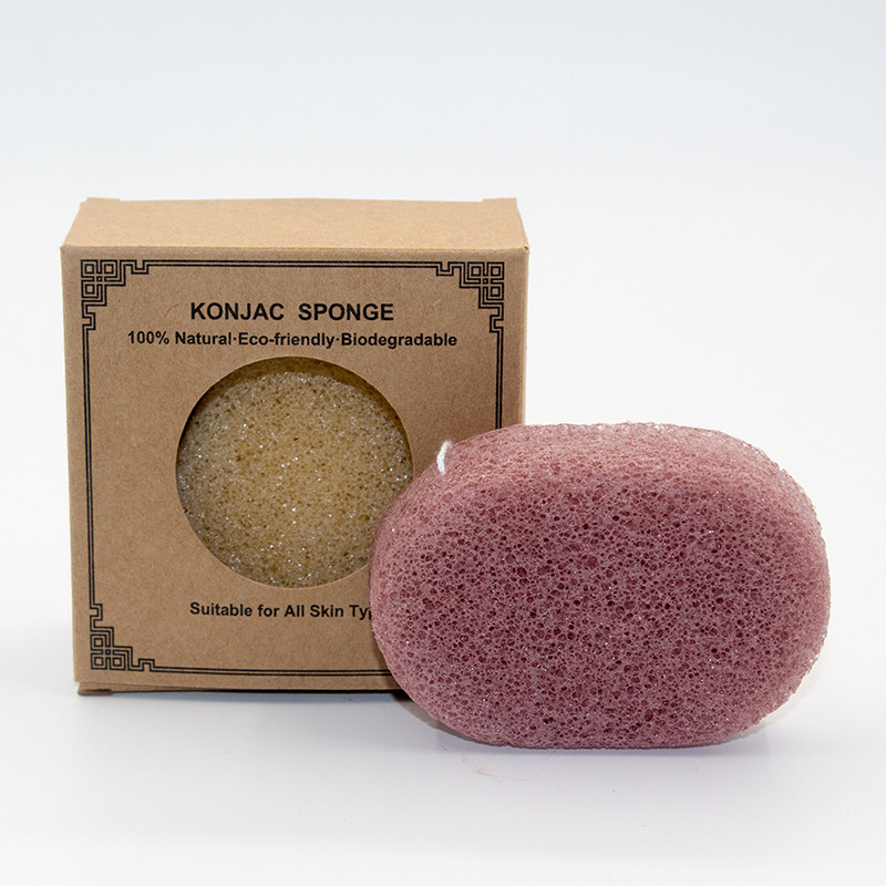MSDS 100% Natural Red Clay Konjac Sponges Soft Facial Cleansing Sponge
