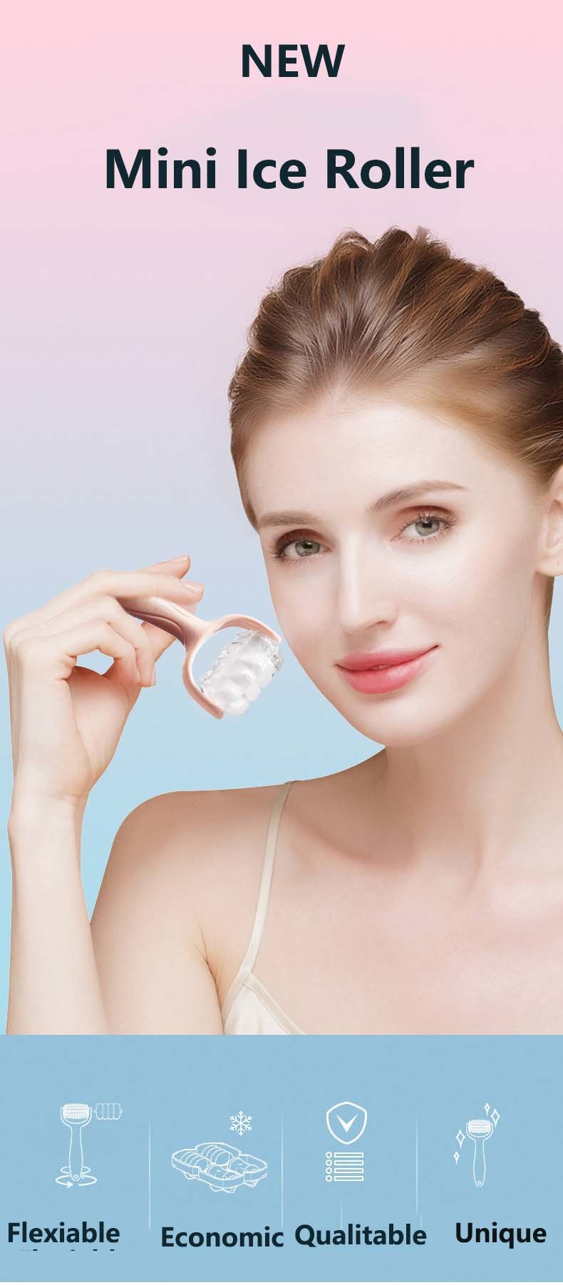 Cryotherapy Ice Roller For Face Eyes Silicone Face Massager Roller Puffiness Migraine Pain Relief And Minor Injury
