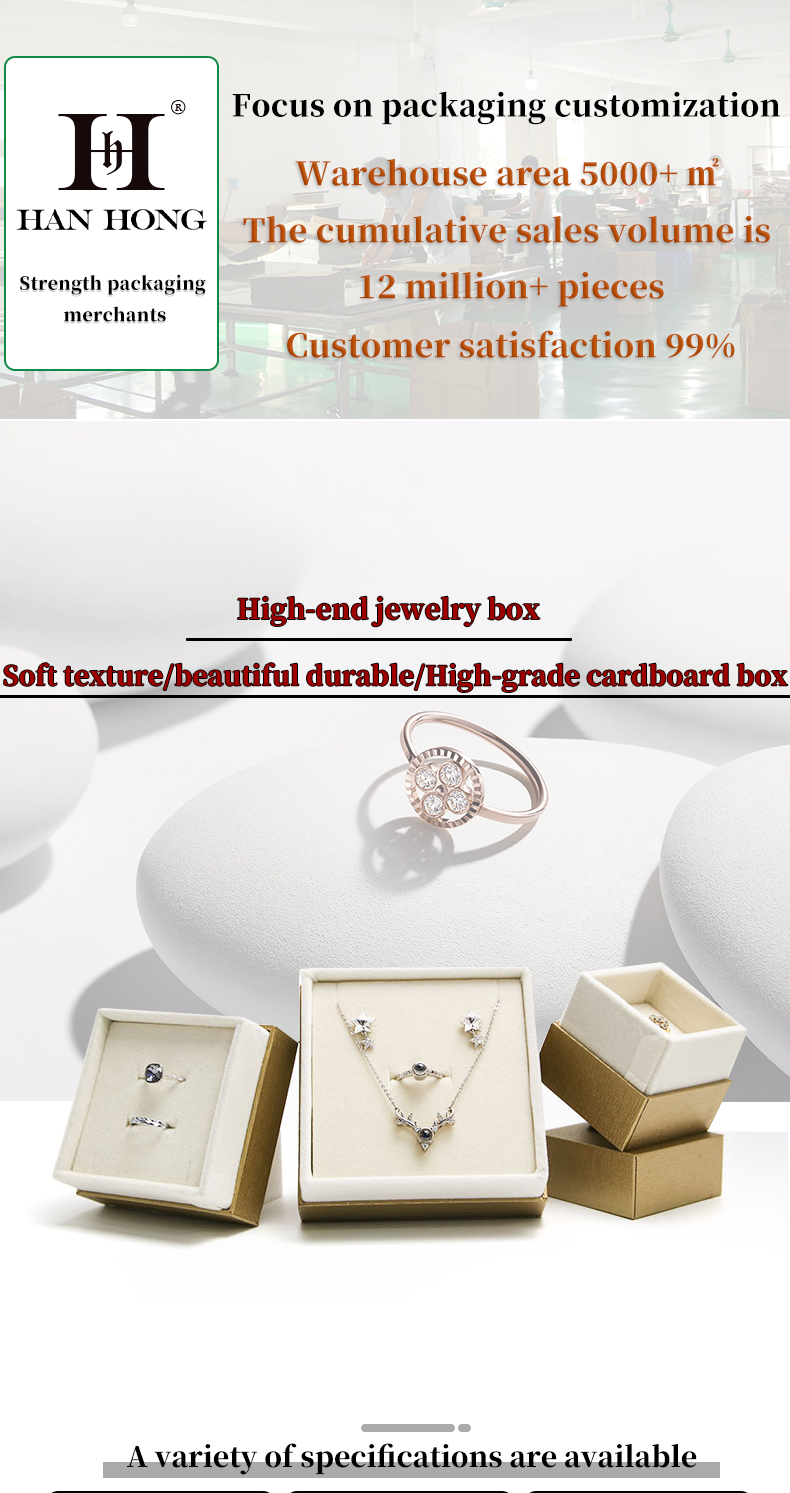 Paper Velvet Material Jewelry Boxes Hanhong Custom Design Eco-Friendly Packaging