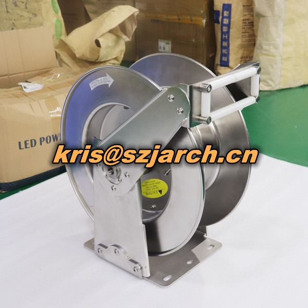 Automatic Retractable Hose Reel Stainless Steel Spring Loaded For clean water