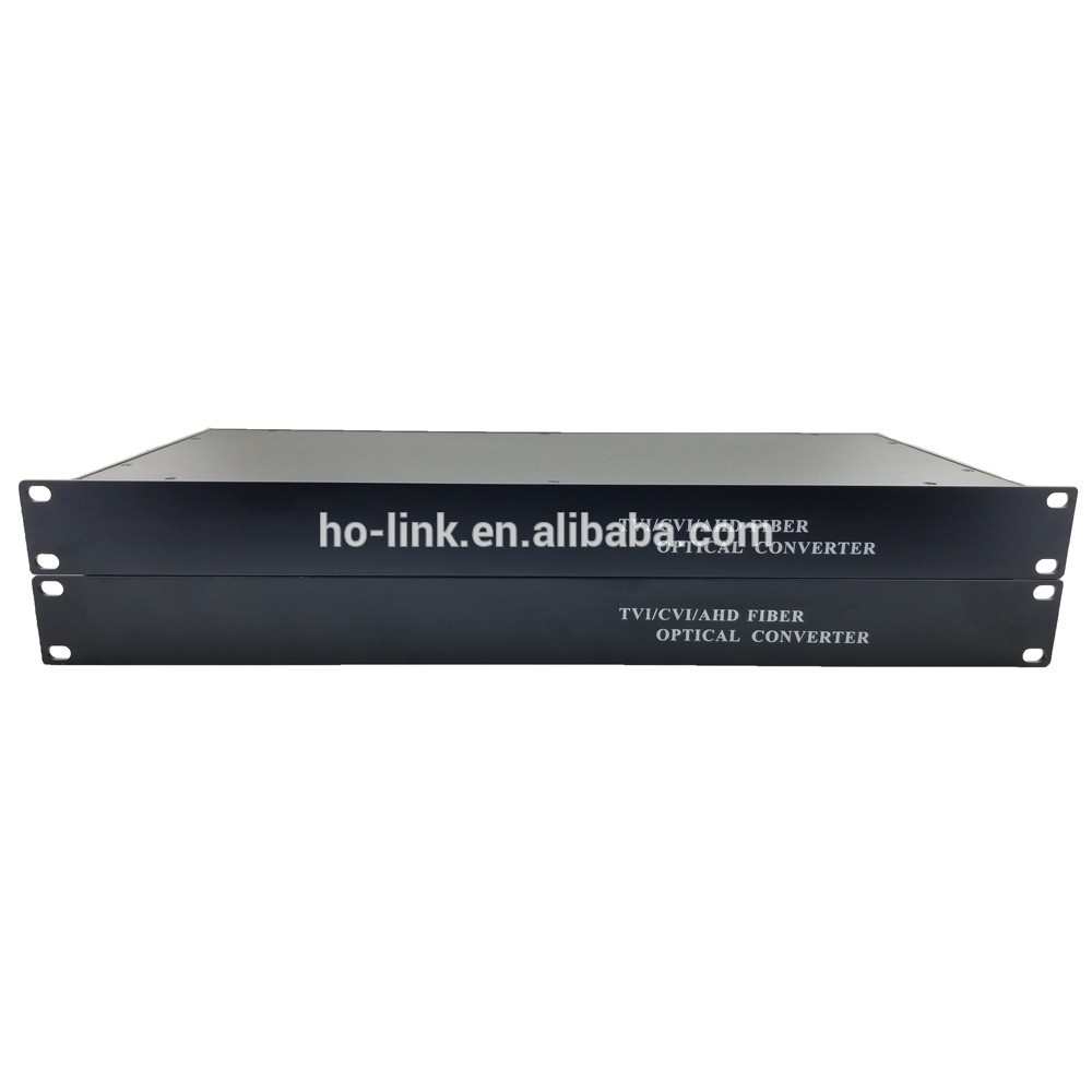 Audio/Video Solution 16chs uncompressed HD TVI/CVI/AHD 1080P fiber video converter with data