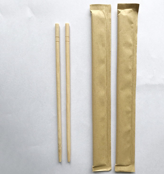 Disposable Bamboo Eco Friendly Chopsticks With Kraft Paper Packing
