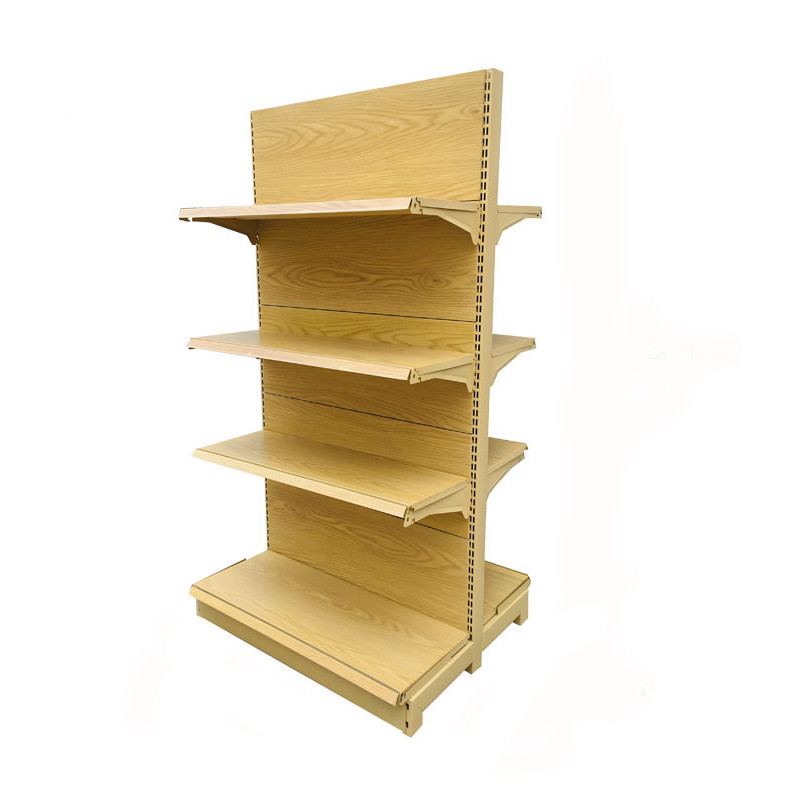 Metallic Cold-Rolled Steel Gondola Retail Display Racks Supermarket Shelves