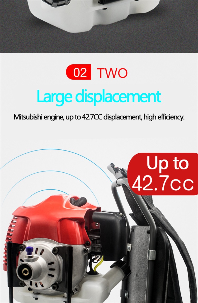 TU43 Weed Type Two Stroke Petrol Grass Cutter Machine Brush Cutter Backpack Type 42.7 CC
