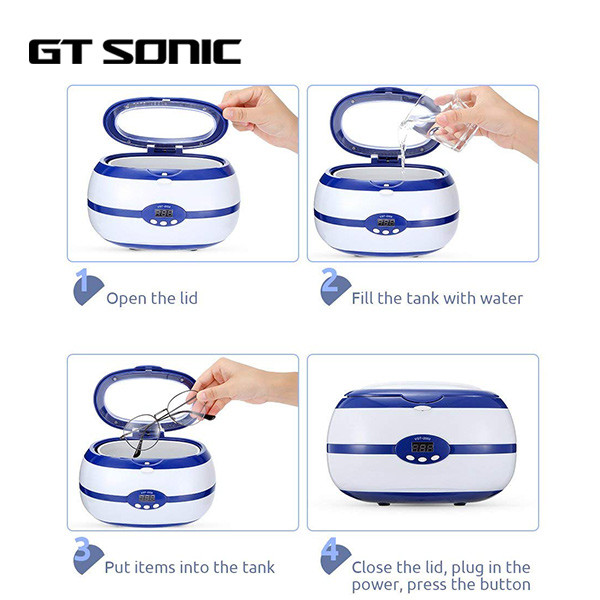 Portable Ultrasonic Jewelry Cleaner 600ml Tank With Degas Function