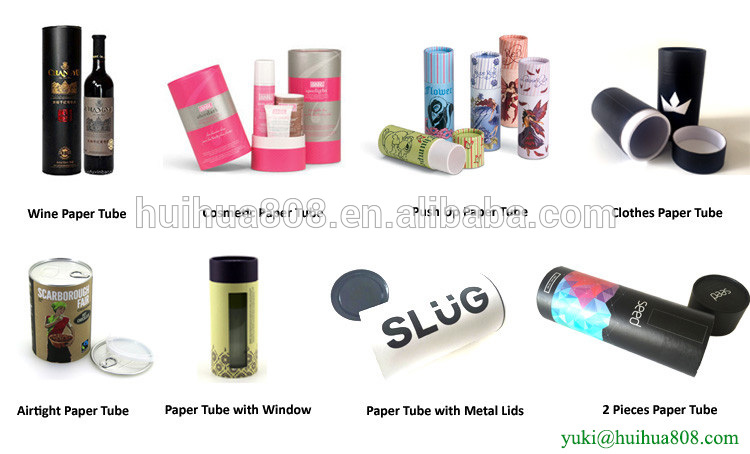 Cardboard Box Custom 3 Piece Telescopic Paper Tube For Glass Bottles