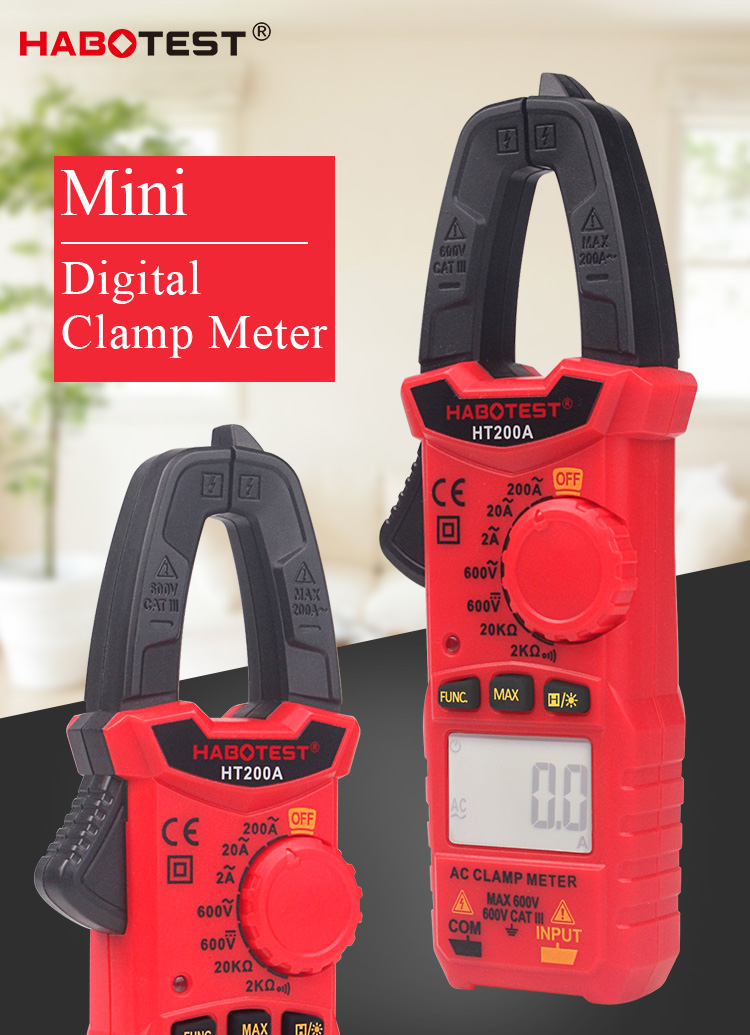 Data Hold And Back Light 2000 counts Habotest Clamp Meter
