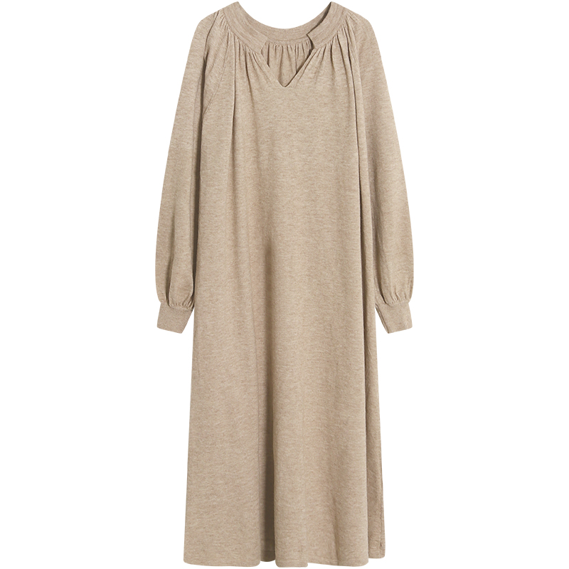 Autumn Women Clothing Black Midi Knit Dress