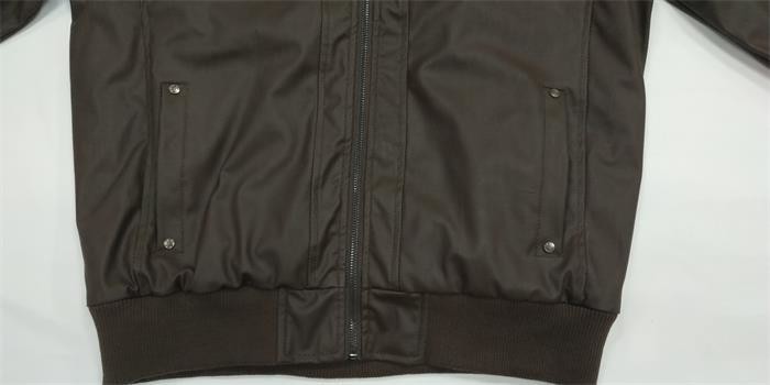 Short Mens Padded Leather Jacket With Fur Hood Padded Leather Coat