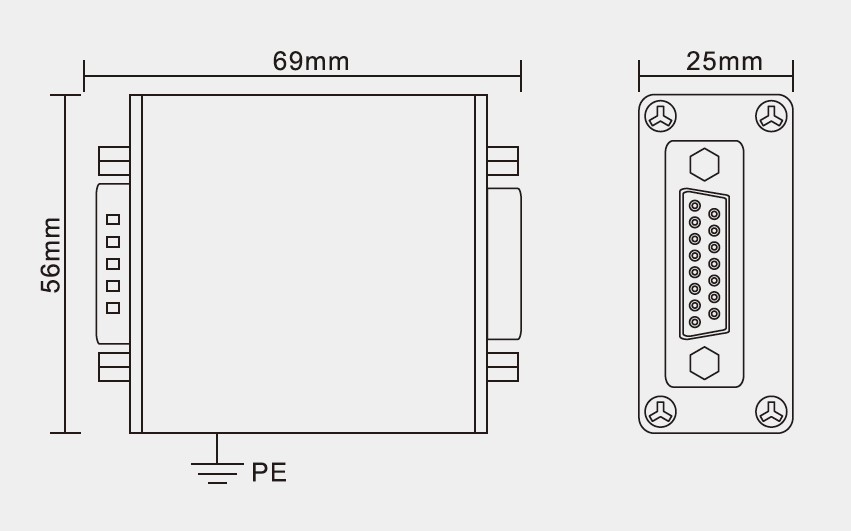 D Sub 15 Pins Surge Protection Device , Wide Range Data Surge Protector