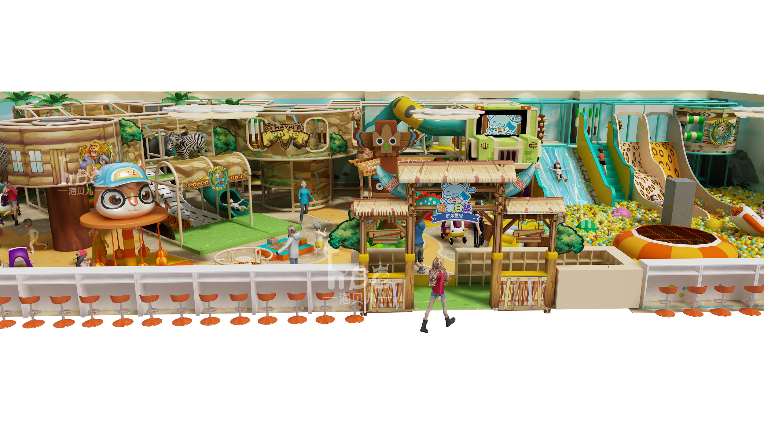 Commercial Indoor Play Structure Circus Theme Preschool Play Equipment Large Size