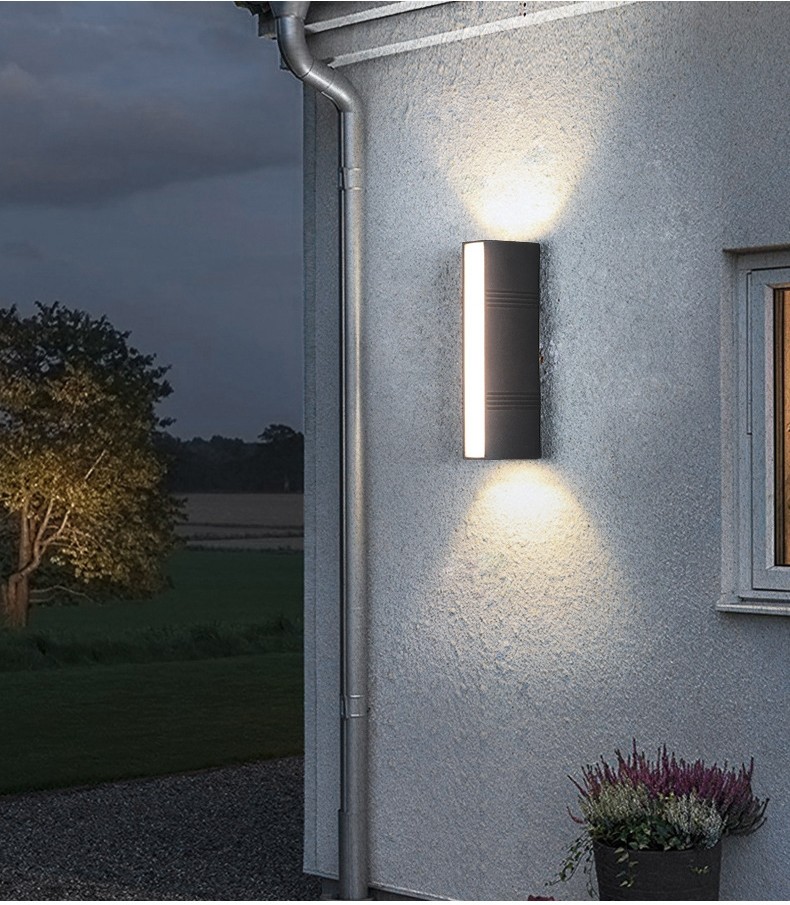 External wall lamps waterproof garden light staircase wall lamp surface three sides luminous wall light