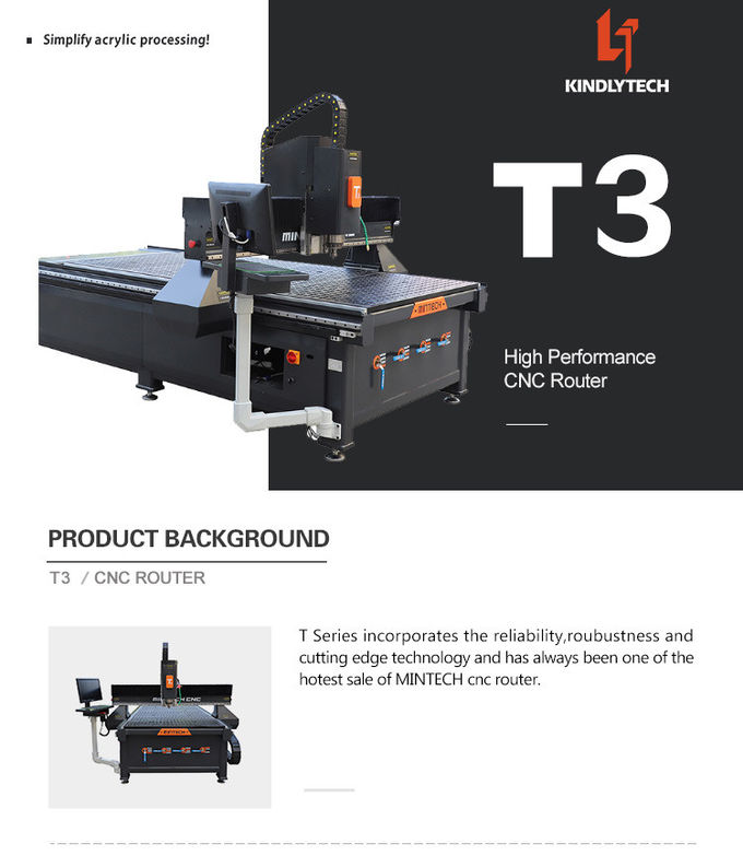 60HZ 3500w Heavy Duty ATC CNC Router For Woodworking Industry